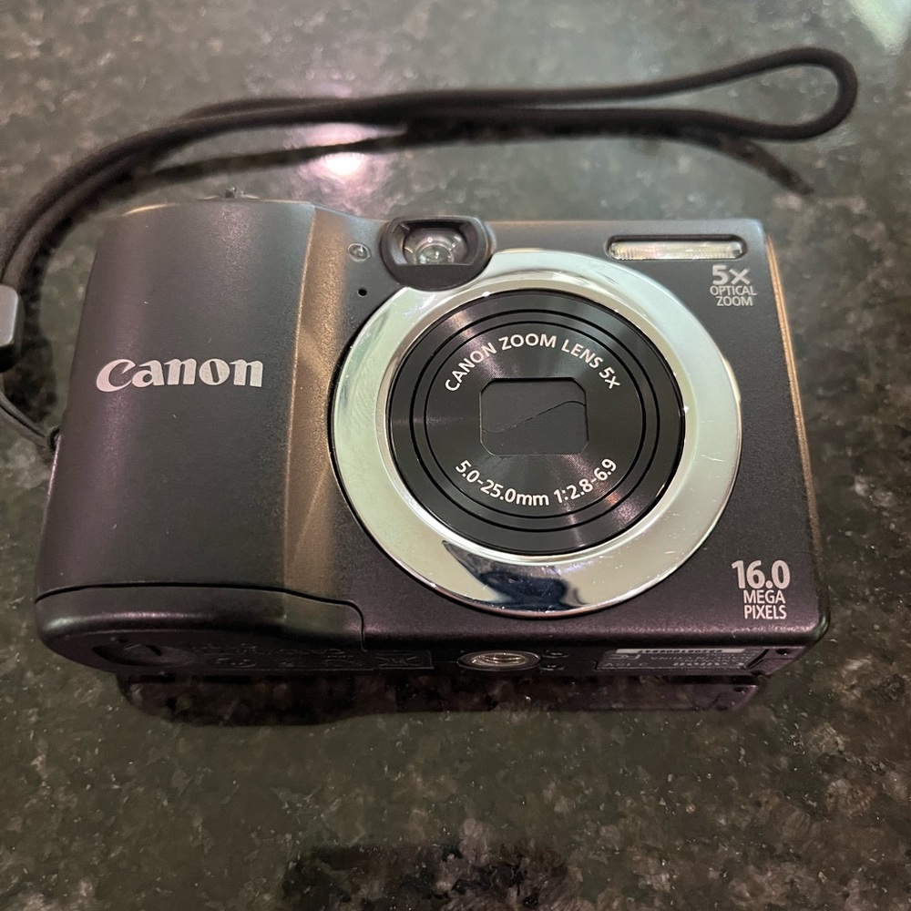 Canon Black and Silver Digital Camera with 16MP and 5x Zoom